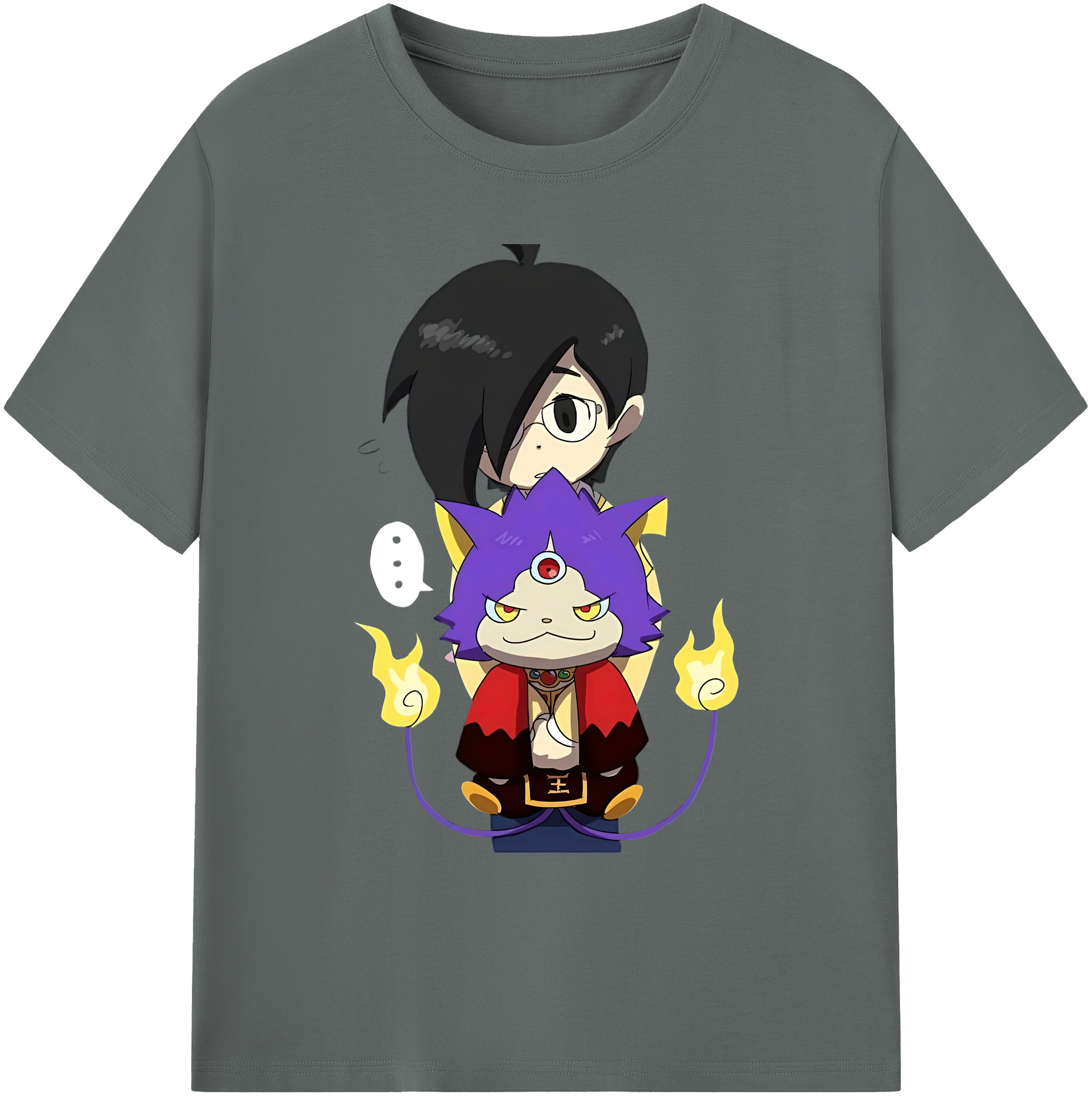 （画像用） 妖怪ウォッチ Yo-kai Watch 綿100％ メンズ半袖Tシャツ｜肌触りやわらか＆通気性